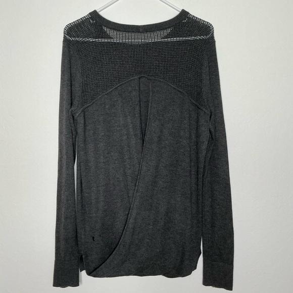 Lululemon Back to Balance Sweater Split Back Long Sleeve in Charcoal Gray - Picture 4 of 15